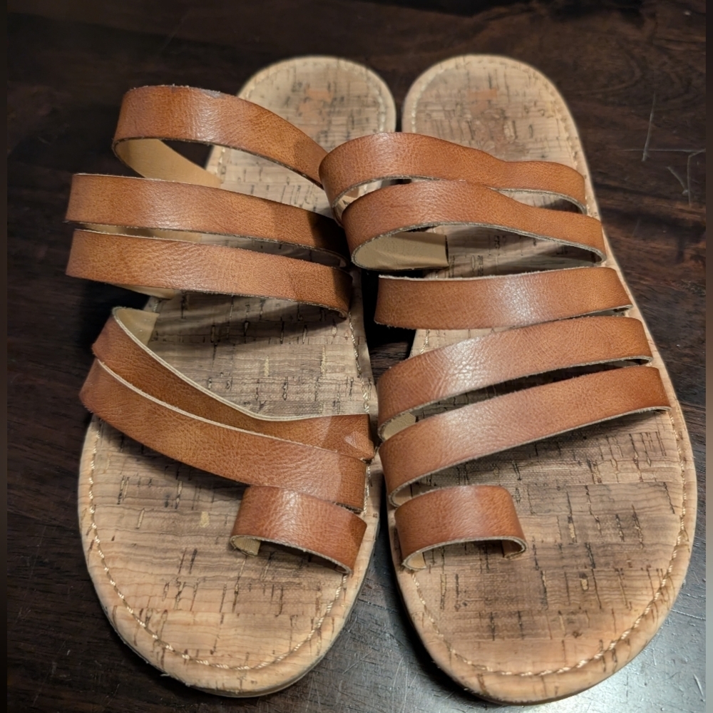 Korks By Kork-ease Brown Strappy Sandals, Women's 9